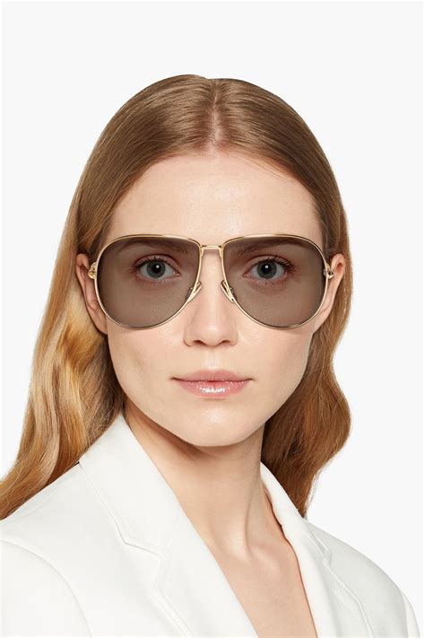 fendi gold rimmed sunglasses|Fendi aviator sunglasses women.